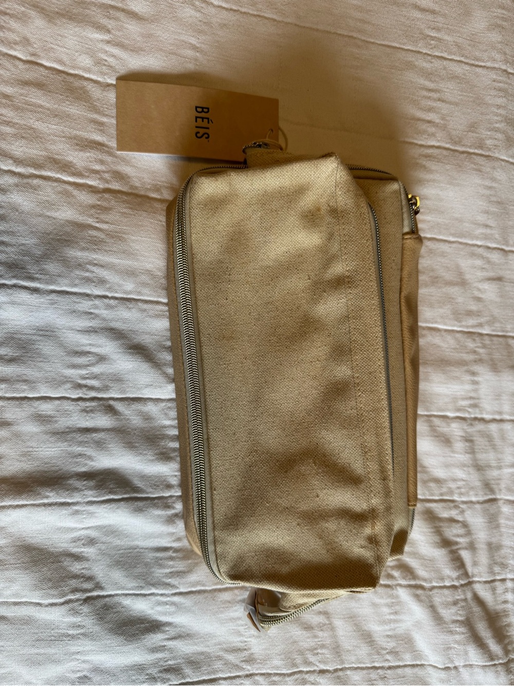 BEIS Beige Canvas Travel Toiletry Bag - Picture 2 of 4
